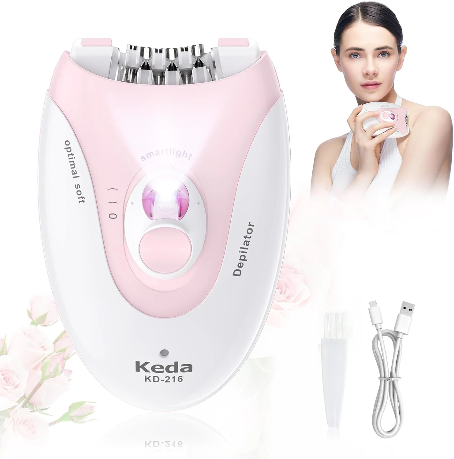 Mini Portable Epilator USB Rechargeable Epilator for Women Hair Removal