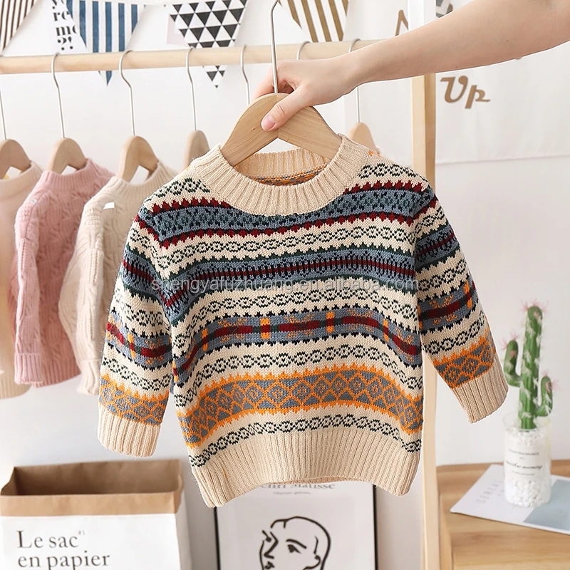 Girls Knitted Baby Cute Pullover Sweater Autumn Children's Sweater Cartoon Quality Winter Cotton Computer Knit Sweaters