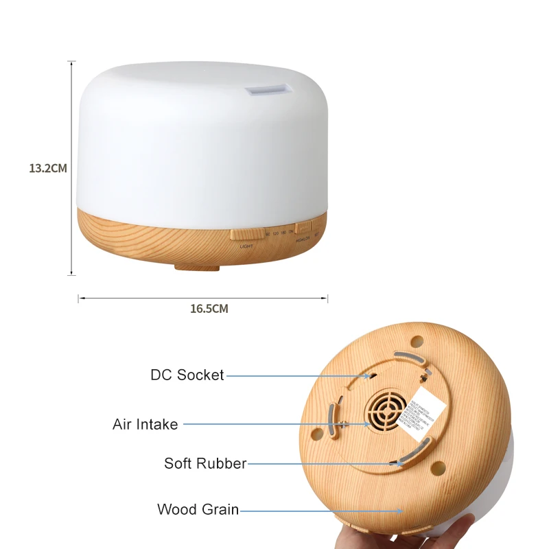 Ultrasonic Aromatherapy Fragrant Oil Humidifier Vaporizer 500ml Diffuser