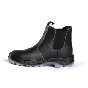 Genuine Leather Hard wearing Boots Anti smash Puncture proof Anti slip Safety Shoes Waterproof Upper Mid Top Slip-ons Boots