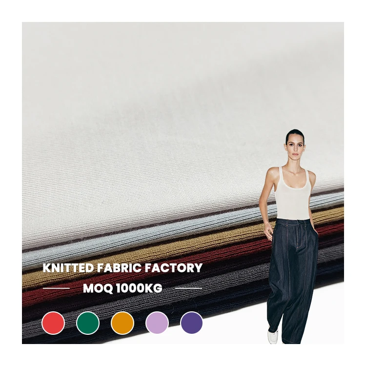 Reilu infrapunalämpöinen kiinteä neulottu akryyliaine, rayon- ja spandex-materiaali, yksinkertainen jersey-kangas t-paitoihin