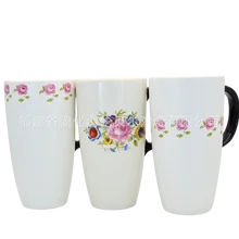 Romantic French Flower Ceramic Water Cup Super Large Capacity Milk Coffee Office