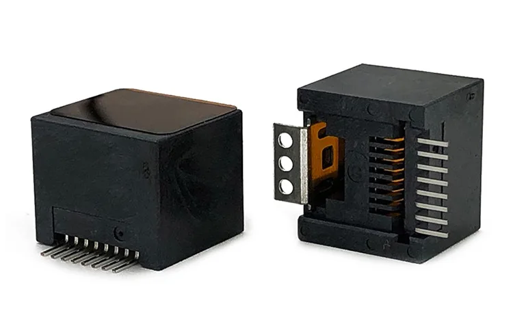 Modular Jack RJ45 SMT 5222 connector Female 8P8C Vertical   High temperature resistance For pcb bord cat5 cat6a cat7 cat8