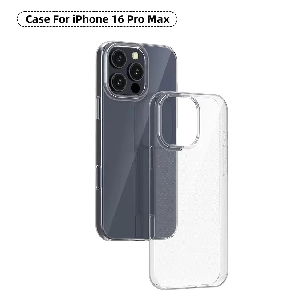 product mobile phone case for iphone 16e pro plus pro max transparent high clear tpu anti yellow anti scratch phone case-4