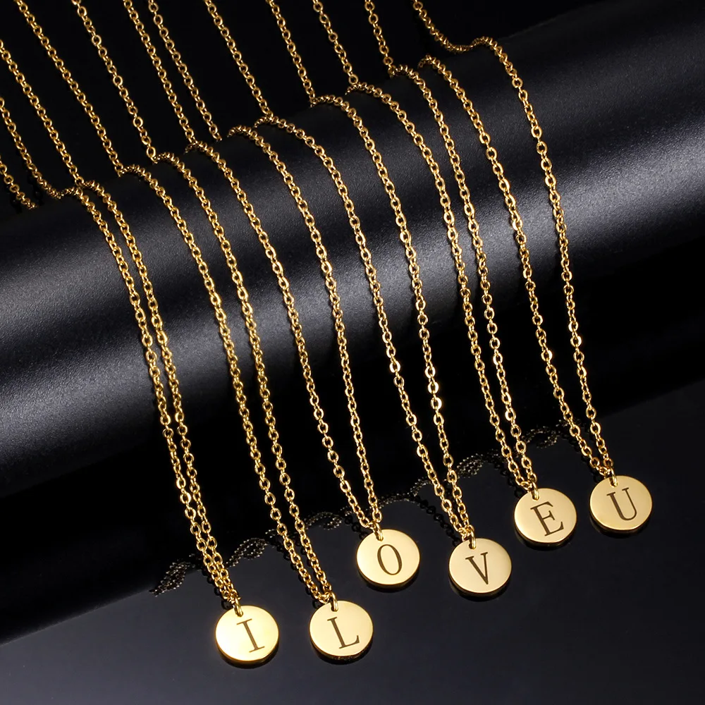 Stainless Steel 18k Gold Round Disc 