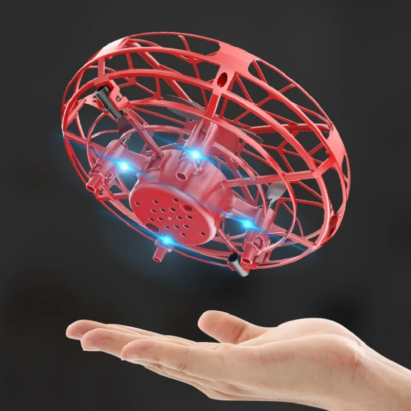 Интерактивный мини-игрушечный НЛО с ручным управлением, индукционный Дрон со светодиодной подсветкой