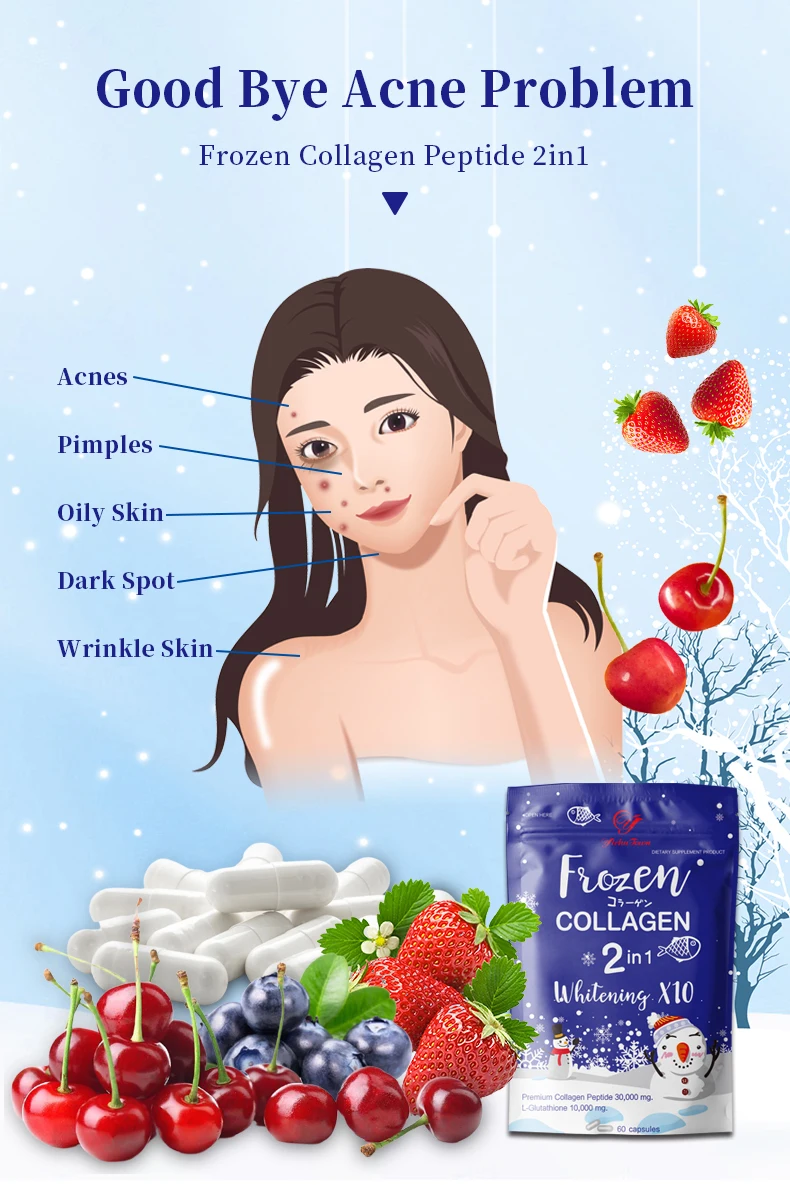 Glutathione Vitamin C Skin Capsul Gluta Pill Rich Capsule Super Frozen Collagen 2 In 1 Whitening