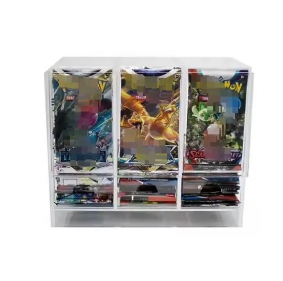 カスタムクリアアクリル3スロットTCGトレーディングカードパック