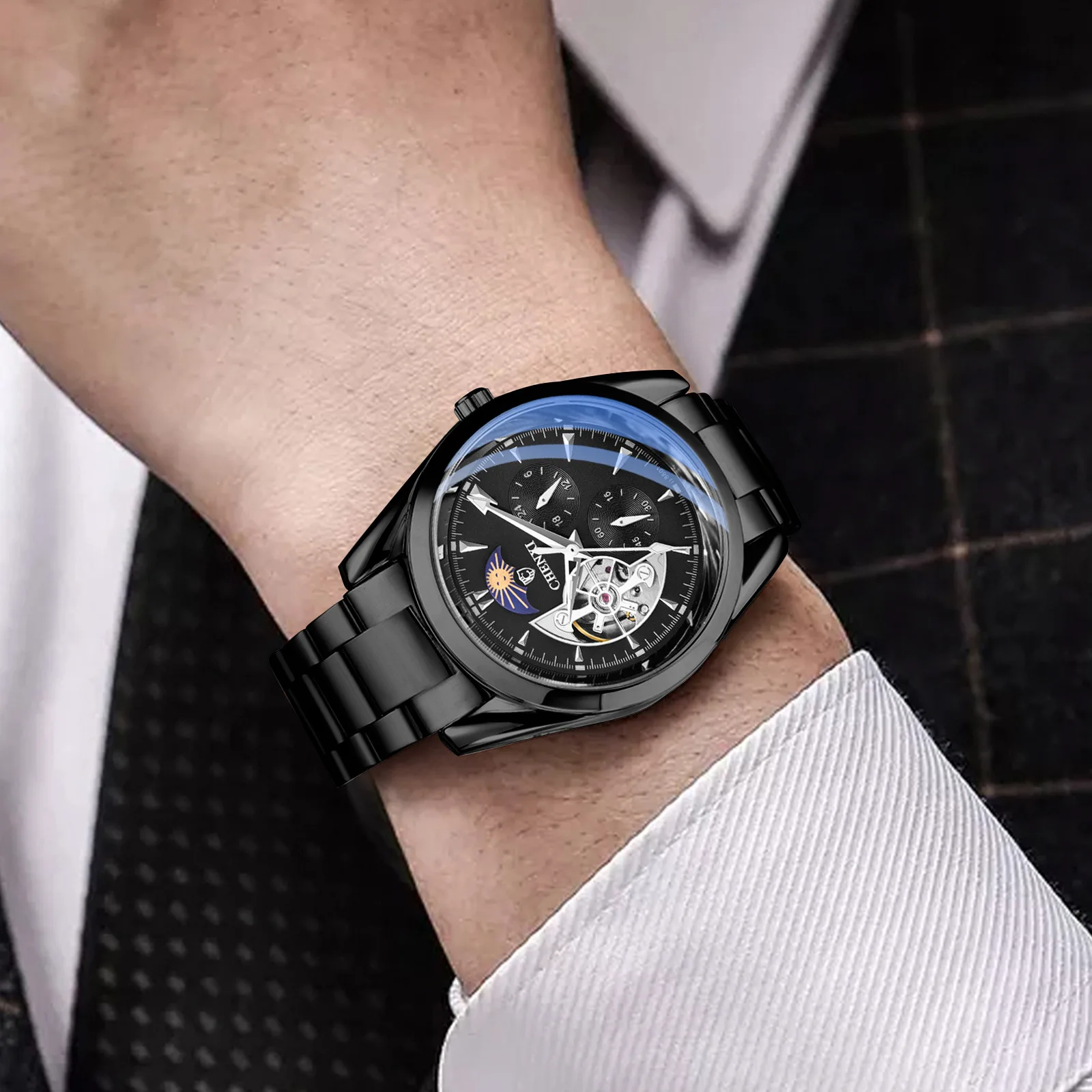 CHENXI 8801 Slim Business Watch for Men - Luminous Mechanical