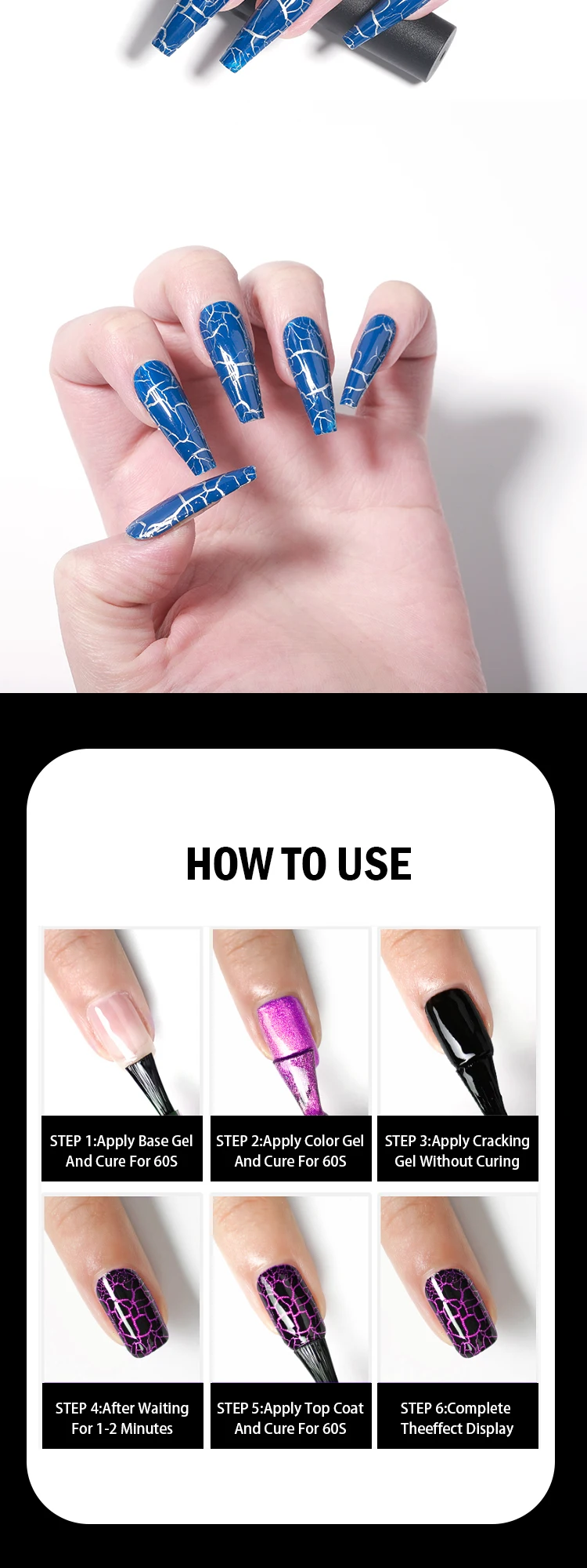 Private Label Customization Crackle Gel Soak Off Cracking Effect Gel