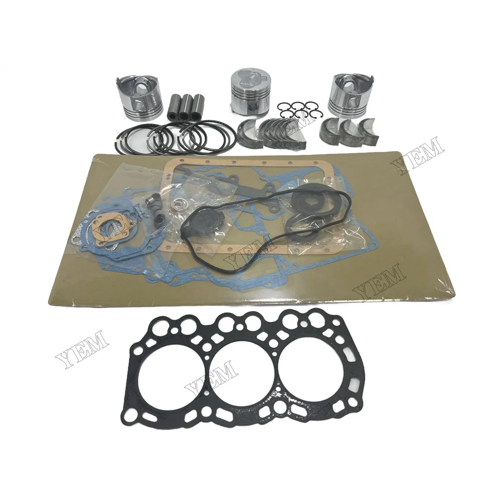 Rebuild Kit Piston + Cylinder Liner + All Bearing + Full Gaskets for Mitsubishi L3C