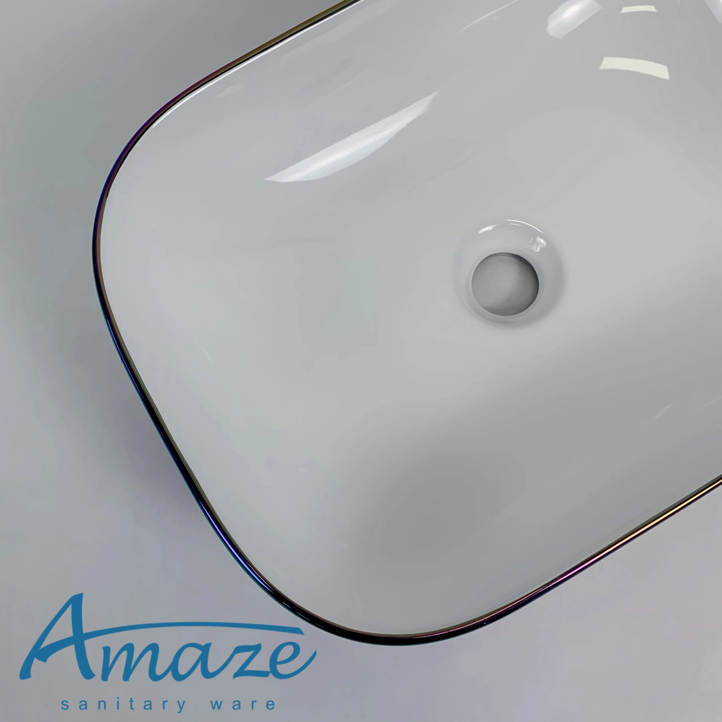 China high quality sanitary ware colour art basin ceramic wash basin rectangular bathroom countertop sinks details