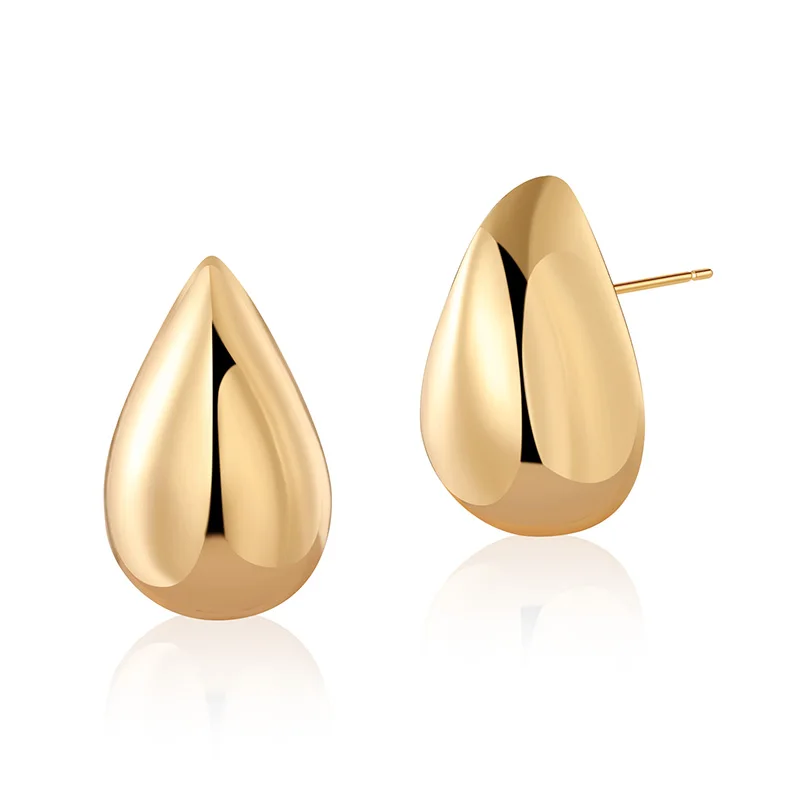 2023 Hot Selling Creative Water Drop Stud Europe and America Fashion Brass 18K Filled Gold Earrings for Women Jewelry