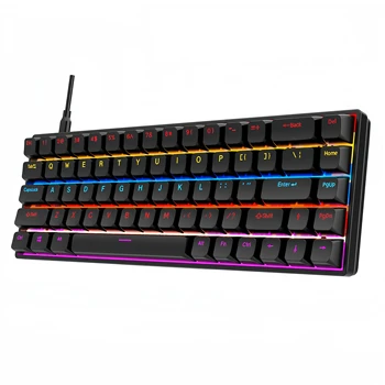 68-Key RGB Rechargeable Gaming Keyboard Bluetooth Wireless Mechanical Structure Triple Mode Gaming for Gamers