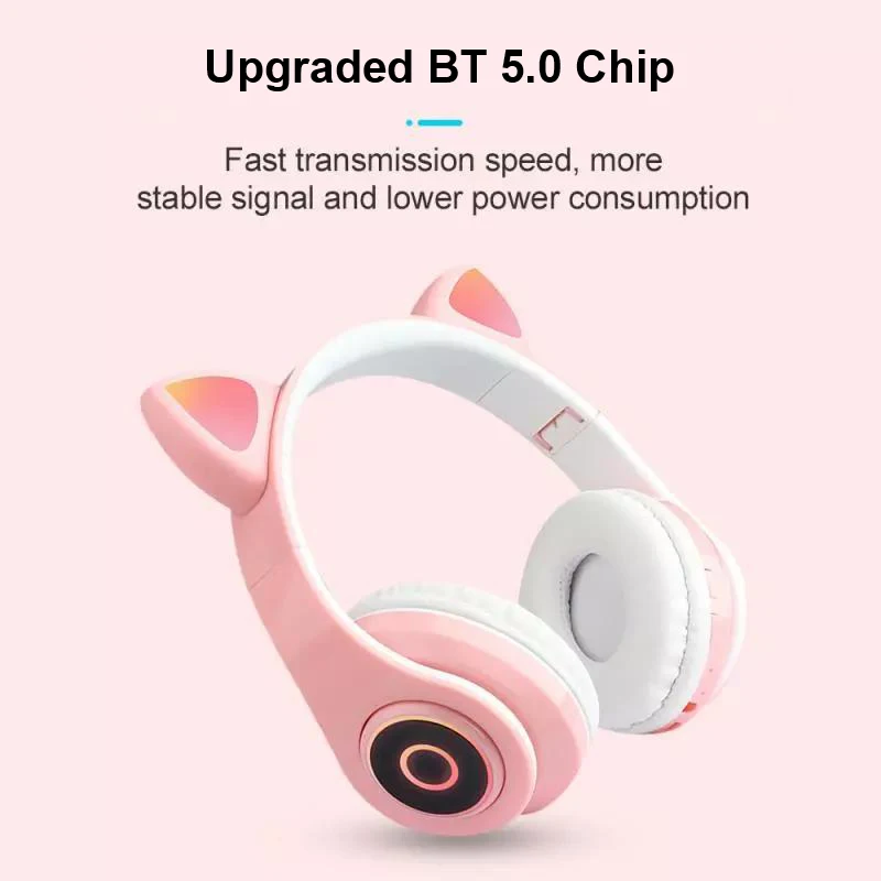 Dropshipping Products 2021 New Gaming Waterproof Sport Stereo Computer Phone Music Children Cute Cat Ears Headset Wireless Headphones - ANKUX.COM