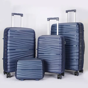 Black Travel Carry on Luggage 20 24 28 Inch Set Spinner Women PP Wheels Trolley Travel Luggage Case