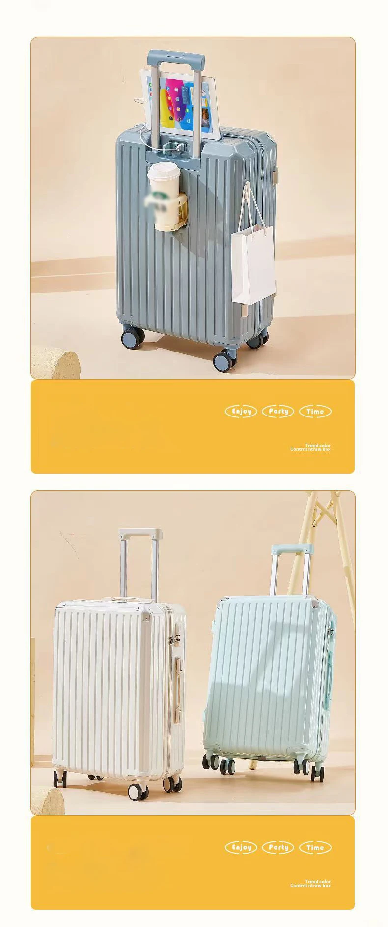 20inch fashion travel suitcase large capacity password luggage