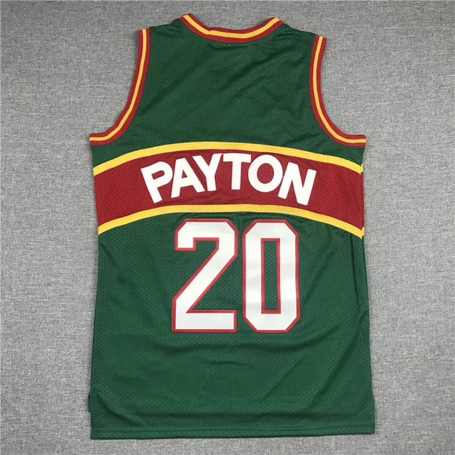 Cheap Best Quality Seattle Sonics Jersey #35 Kevin Durant #20 Gary Payton  #40 Shawn Kemp Green White Throwback Basketball Jersey - AliExpress