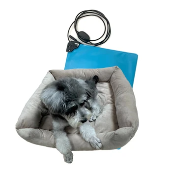 Smart Self-Warming Pet Mat - Far-Infrared Heating Chew-Resistant Tubes Waterproof & Machine-Washable Cover  Auto On/Off Tech