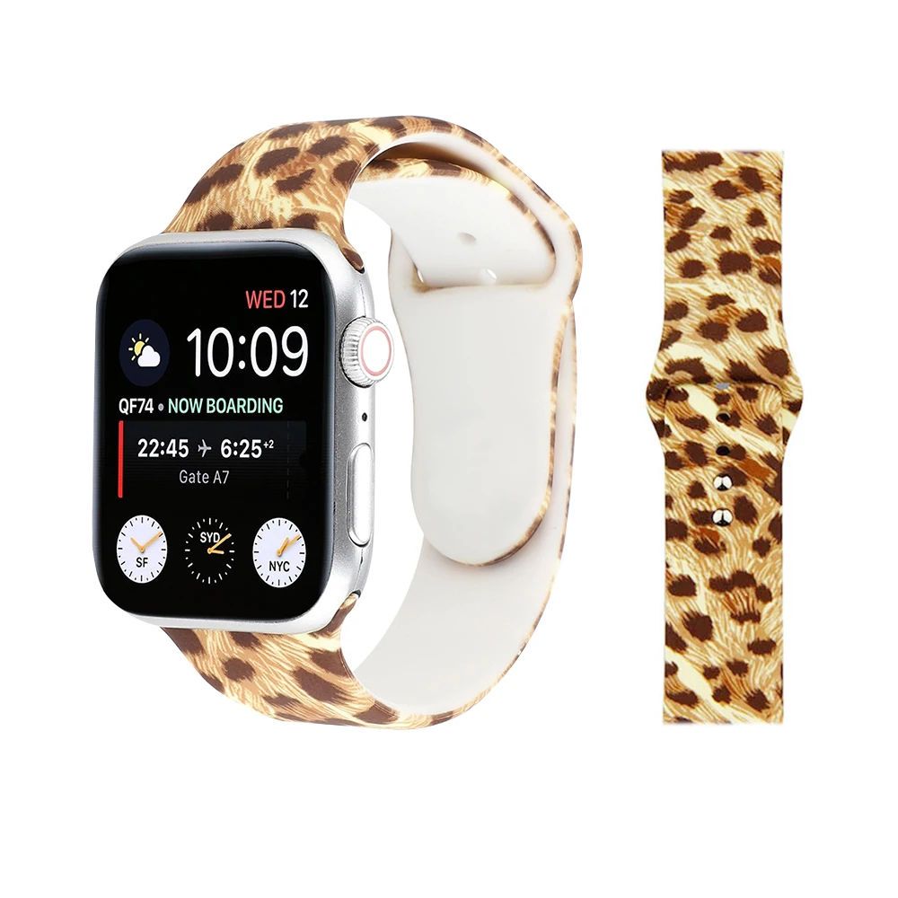 Ryb Custom Printed Silicone Sport Watch Strap Customized Flower Stripe Leopard  Print Band For Apple Watch 41mm 45mm - Buy Band For Apple Watch,Silicone  Band For Apple Watch,Custom Bands For Apple Watch