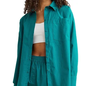 Custom High Quality Spring Autumn Causal Button Down Ladies Summer Tank Top Shirt Full Sleeveless Cotton Casual Free Comfortable