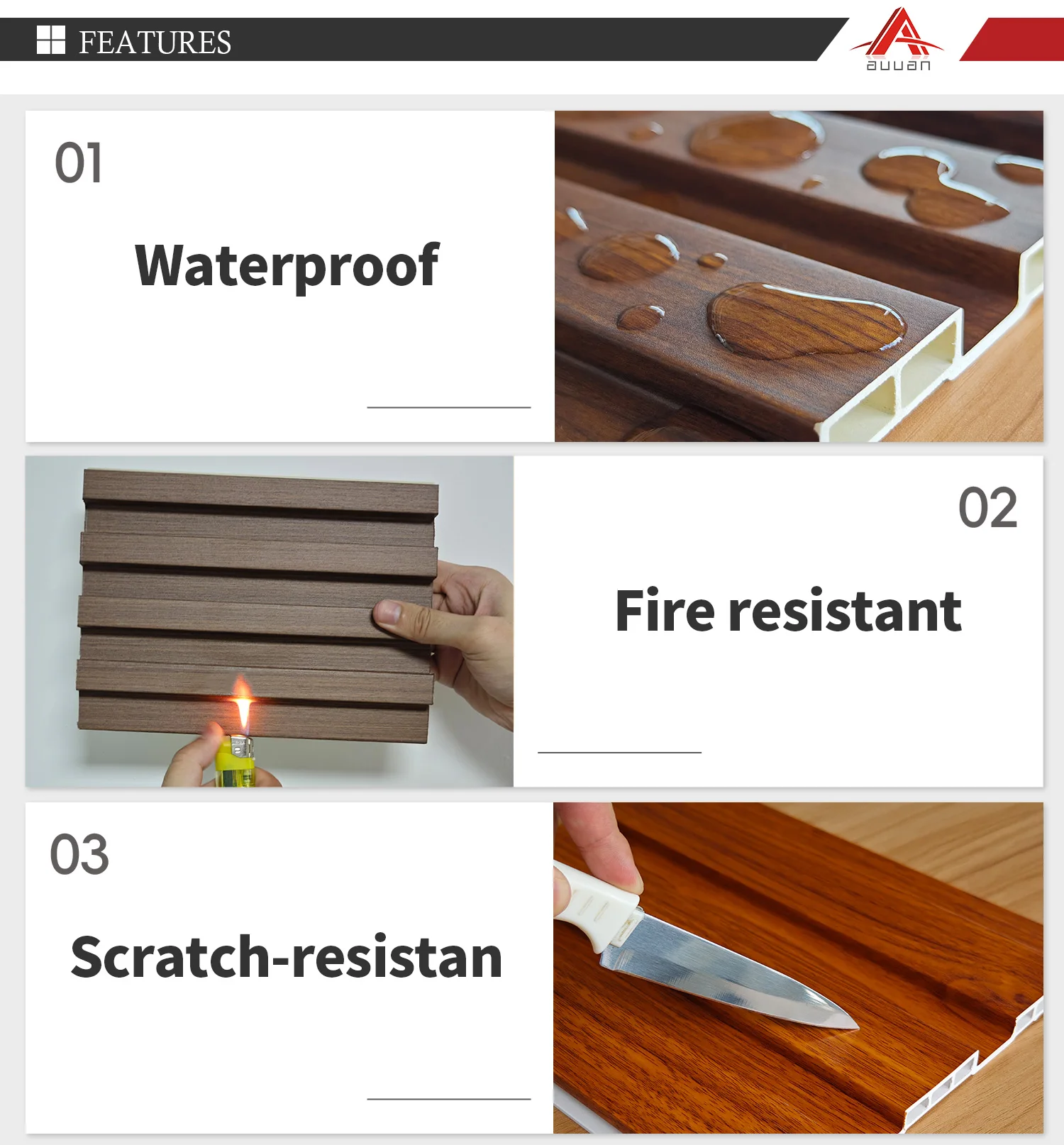 Easy Install Durable Interior Decorative Wall Board Panels Cladding Wpc ...