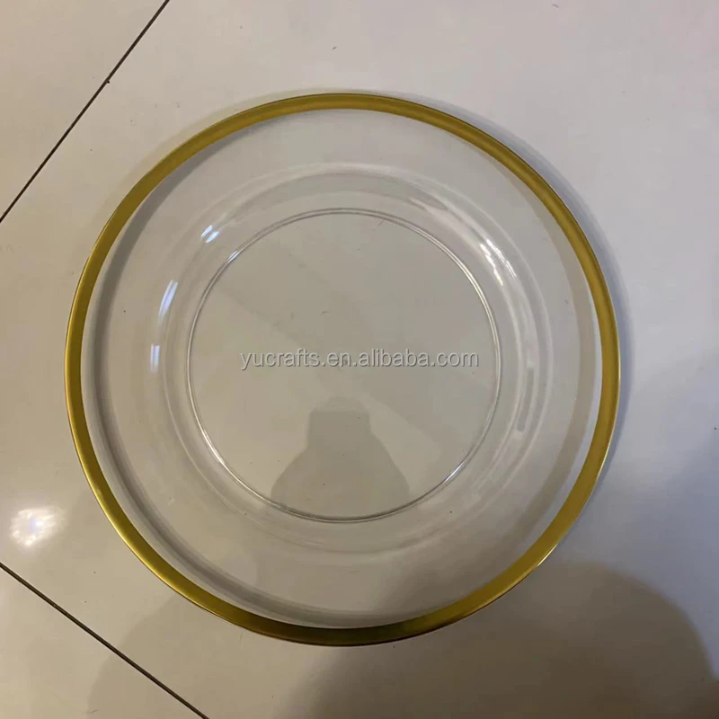 Clear Charger Plates Gold Rim Charger Plate Acrylic Plastic Charger