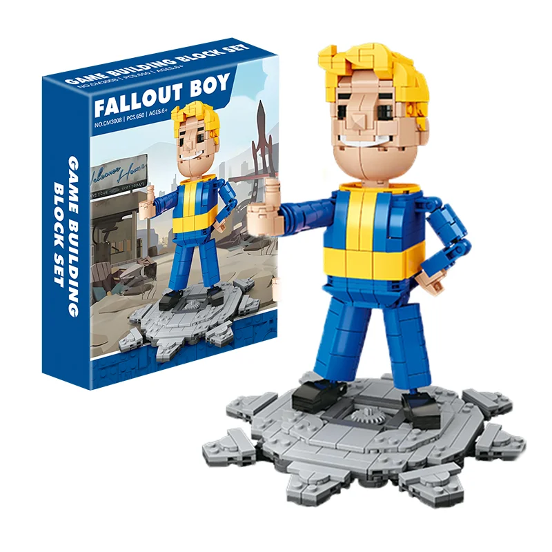 CAYI Vault Boy Fallout Boy Building Block Set Moc Square Head Figure Assembled Building Block Set DIY Nano Brick Educational Toy