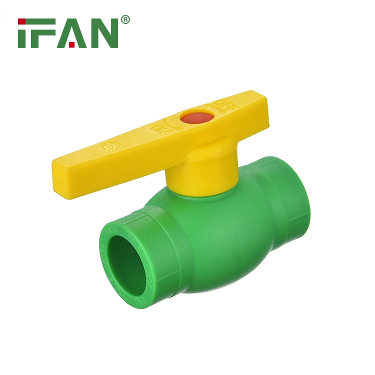 Green 20-110mm Size Yellow Handle Complete Ppr Compression Ball Pipe Plastic Ppr Double Union P