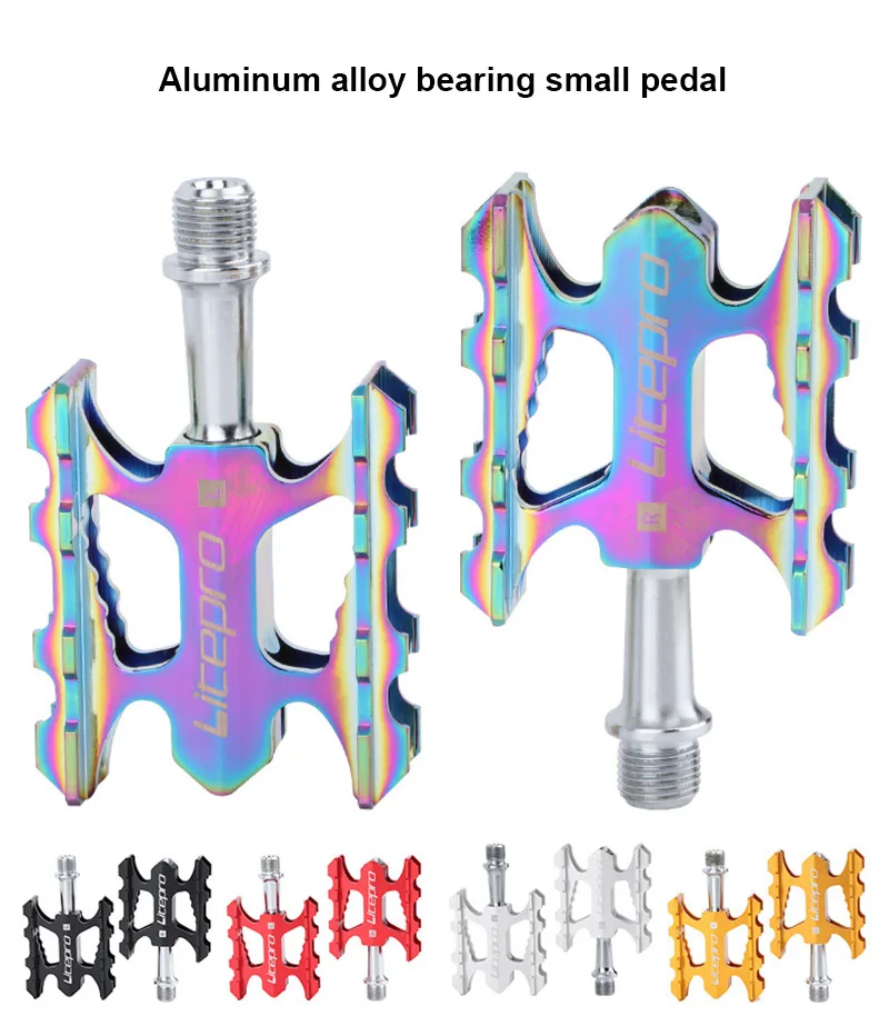 RIDERACE Cycling  Folding Bike Aluminum Alloy Non-slip Pedal MTB Road Riding Sealed Bearing BMX Universal Bicycle Pedal