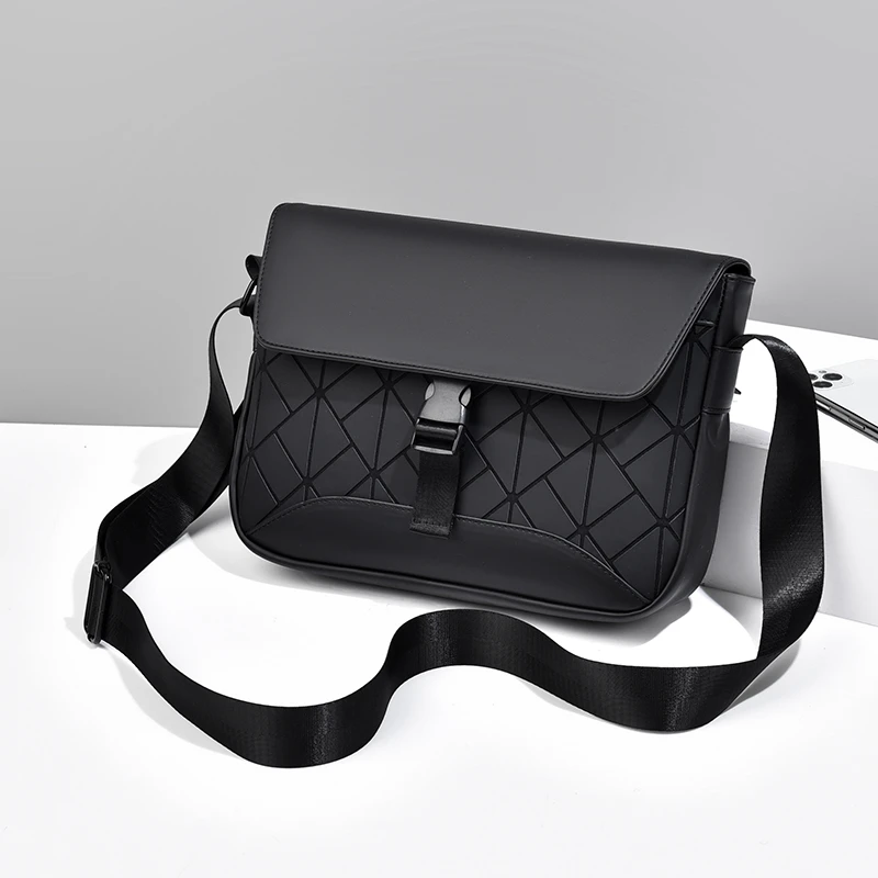 Unisex New PU Leather Crossbody Bag with Fashionable Design, Waterproof Function Diamond Grid Decoration Men's Womens Chest Bag