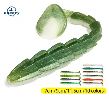 CHEERY Top Right S045 70mm 90mm 115mm Soft Swimbait Shad Bait Bass Fishing Lures Paddle Tail Soft Plastics Lures – Soft Lure – view 2