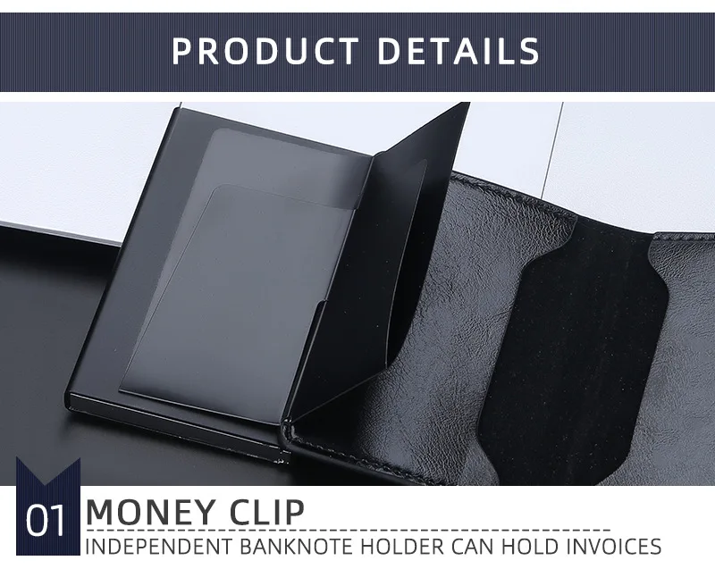Baellerry Fashion Trend Pu Leather Cover Ultra Thin Automatic Popup RFID Card Holder