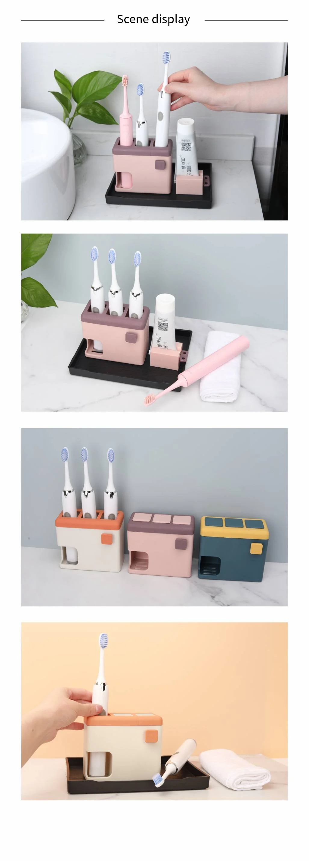 Wall-mounted automatic storage Electric toothbrush holder No punch toothbrush holder Toothbrush cup holder set manufacture