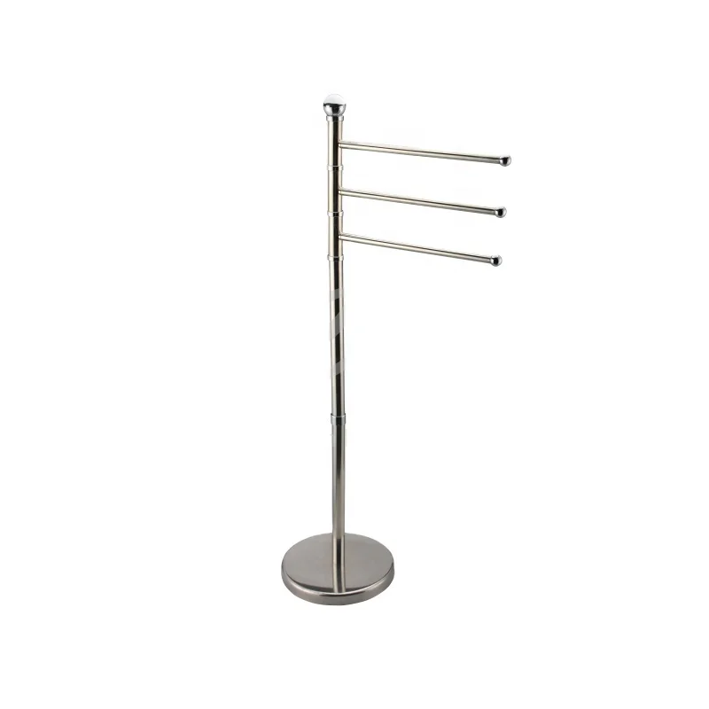 Bath Collections Free Standing Towel Holder With 3 Arms Stainless Steel