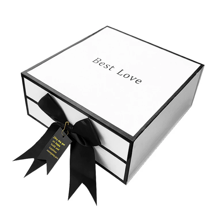 Custom Logo Blank Paper Cardboard Packaging Boite Cadeau White And