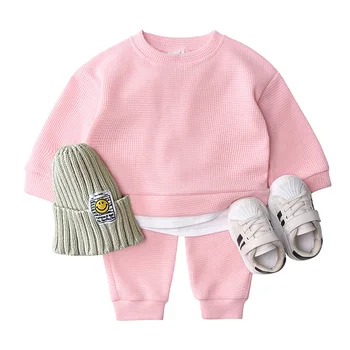 Infant Baby Clothing Sets Sweater Suit 2022 Autumn Spring Boys Knitting Girls Knitwear Loose Tracksuit Pullovers Tops Pants