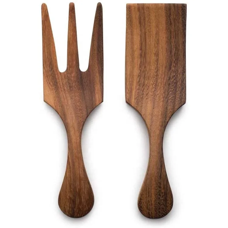 Оптовая продажа набор серверных когтей для натурального бамбукового салата деревянные Серверы кухни