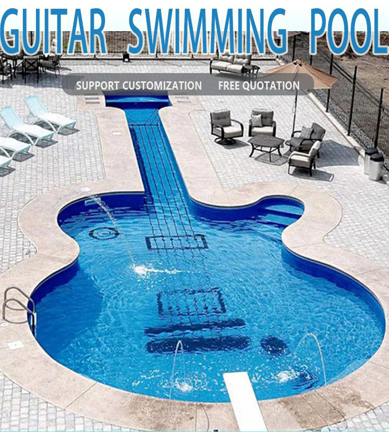 Outdoor Large Custom Size Villa Hotel Luxury Fiberglass Guitar Shape ...