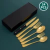 24pcs gold with black box