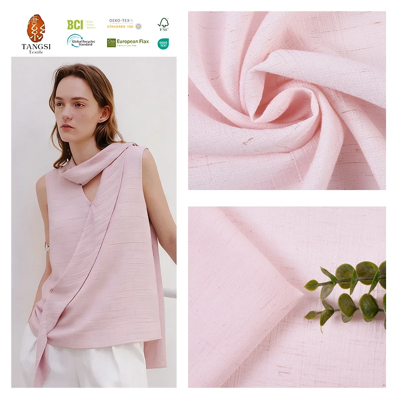 High Linen Fabric  Rayon Polyester Linen Fabric for Clothing