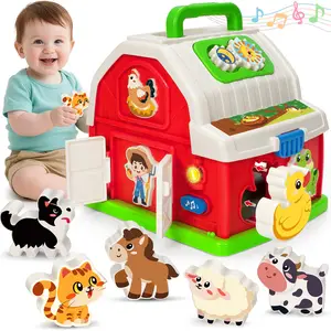EPT Learning Moving Infant Children's Plane Elephant Player Doll Kids Music Toys Musical Barn Farm Animal Set