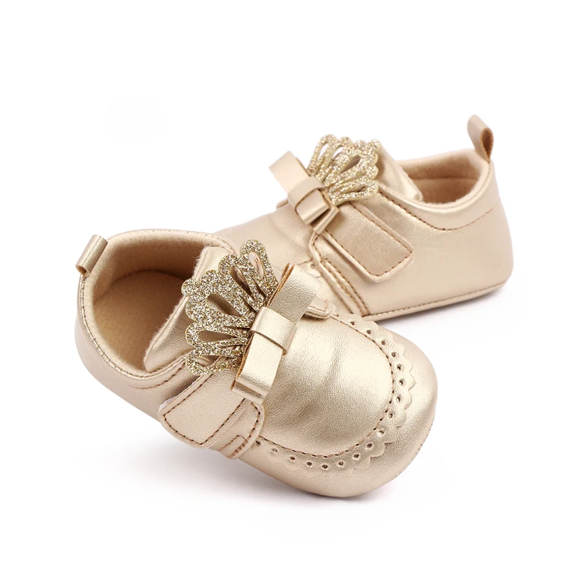 High Quality Soft PU Leather Baby Girl Princess Shoes 2022 details