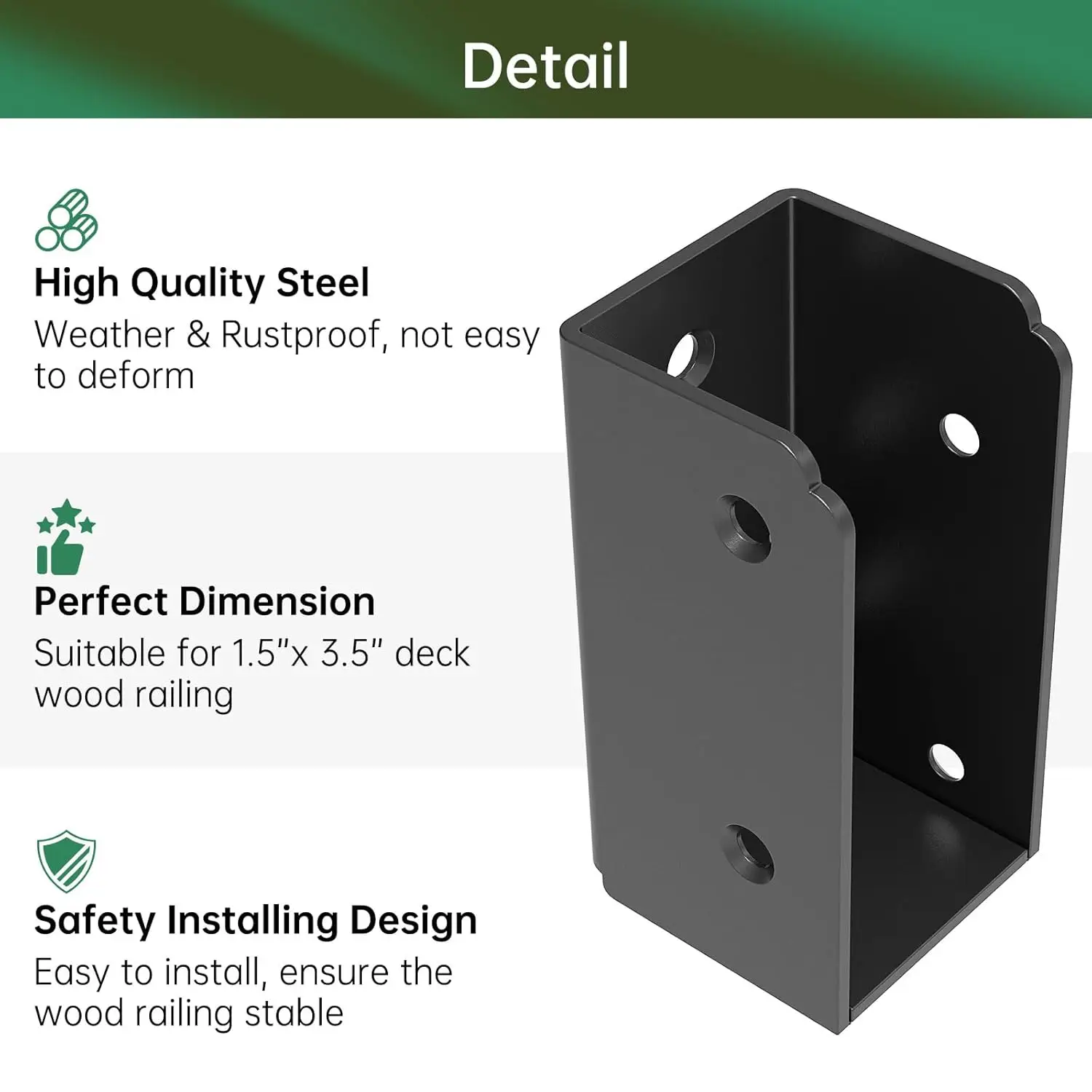 Deck Railing Brackets Connectors - 2x4 Stainless Steel Brackets for ...