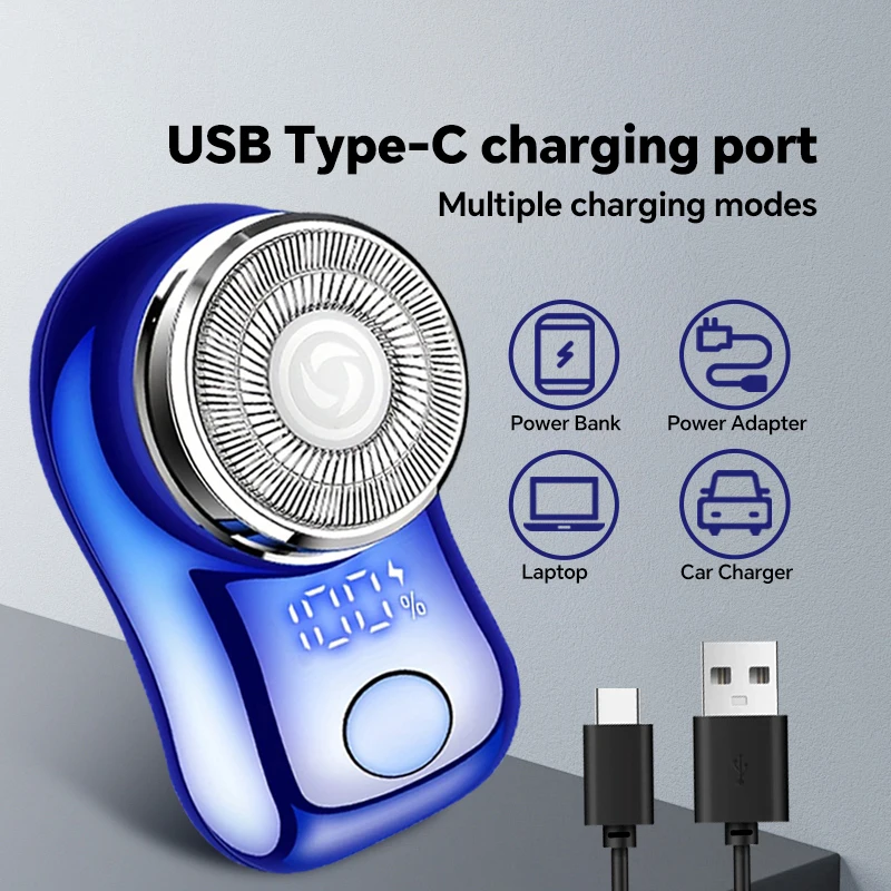 Portable One-Blade Magnetic Hair Trimmer for Men USB Power Rotary Electric Shaver for Household RV Hotel Use manufacture