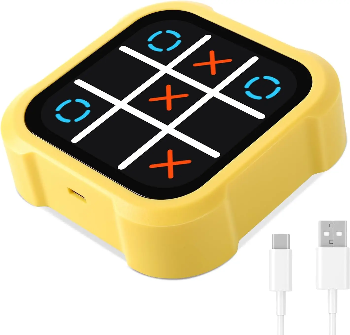 OBEST Elektronisches Tic Tac Toe Spiel – 5-in-1 Handheld-Konsole, Für Kinder, Wiederaufladbar, Mit Lautstärkeregler