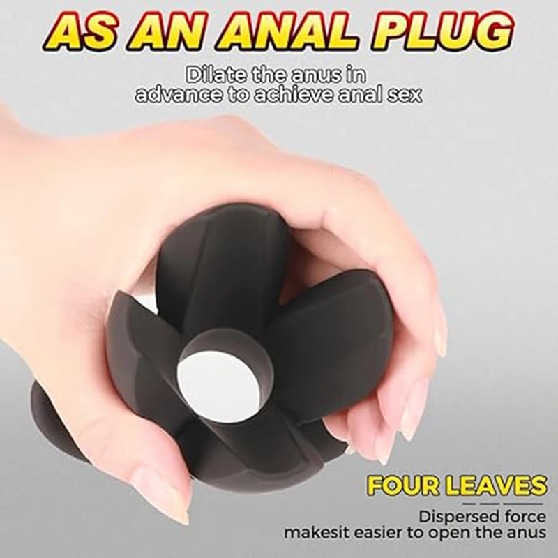 Hollow Tunnel Silicone Flared Expanding Butt Plug Stretcher Waterproof Ass  Anchor, Four Petal-Shaped Anus Dilator Adult Sex Toys