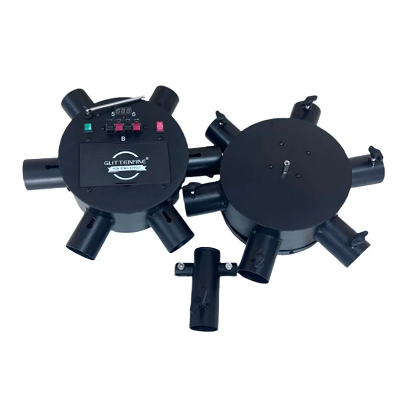 GL004 Cold Fountain Pyro Wireless Remote Rotating Machine Double Wheel Wedding Stage Pyrotechnic Cold Fireworks Firing System