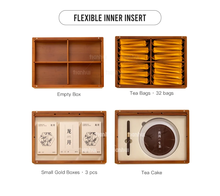 product tianhui bamboo gift box with interchangeable inserts reusable brand packaging-6