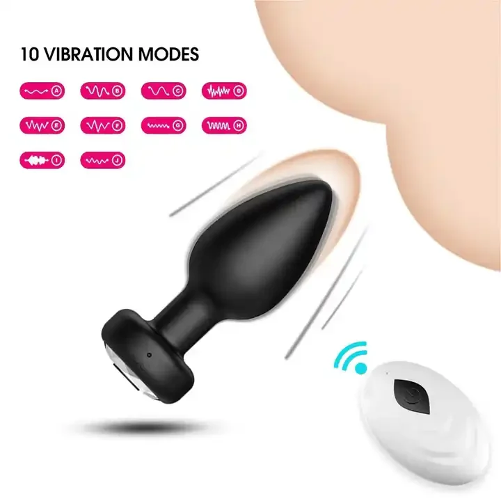 Vibrador Anal Recargable USB con Control Remoto y Fuerte Vibración